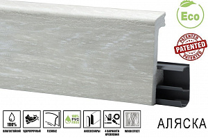 Плинтус HDPS напольный WINART PRO 80 мм 2,0 м Quadro Аляска