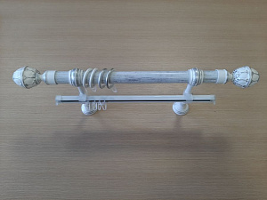 Карниз + U-шина / 2,4 м / Белый с серебром