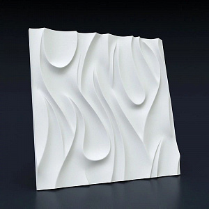 3D панель гипсовая "ВОЛНА диагональная  мелкая"